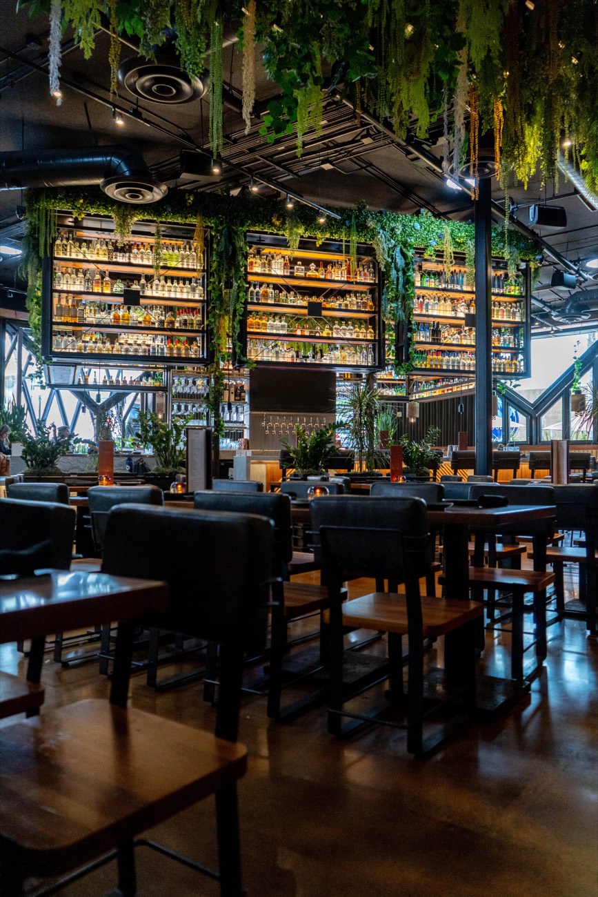 Flecha Cantina’s bar and dining room